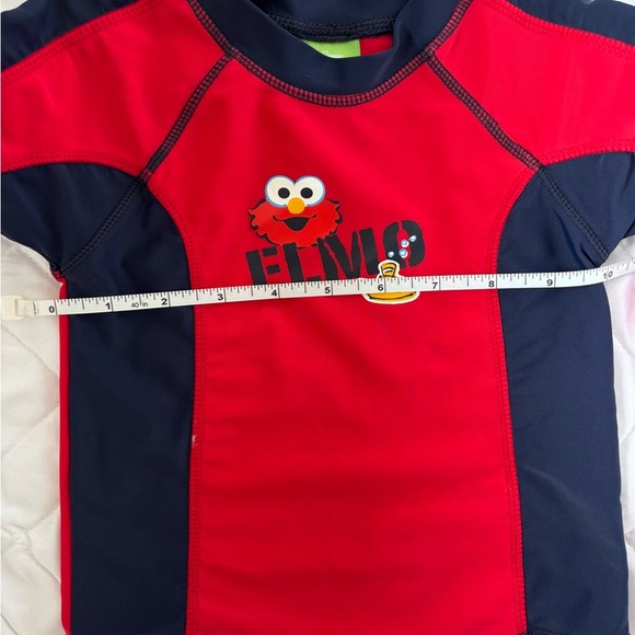 ⭒ 18-24M Sesame Beginnings Elmo Swim Shirt Red Navy Blue Swimwear Boat ⭒ - Picture 7 of 11